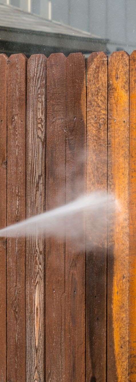 pressure washing fence