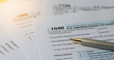 stack of tax forms