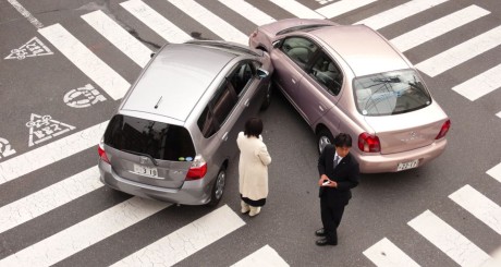 two cars in an accident