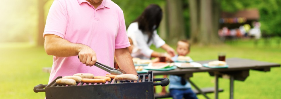 family grilling together