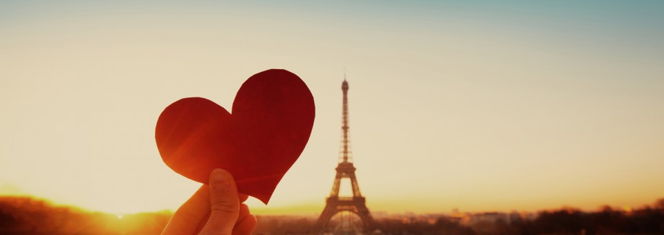 felt heart in front of Eiffel Tower felt heart in front of Eiffel Tower