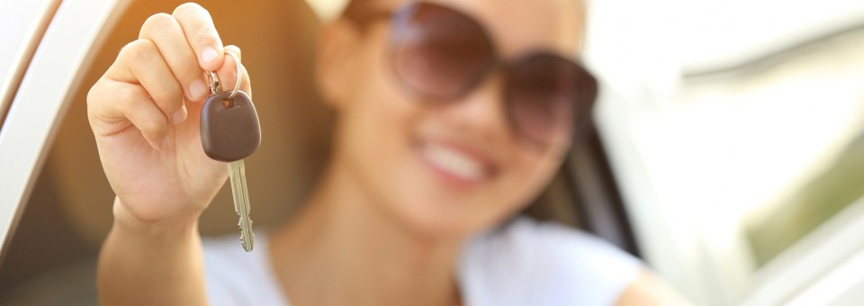 happy woman buying new car happy woman buying new car