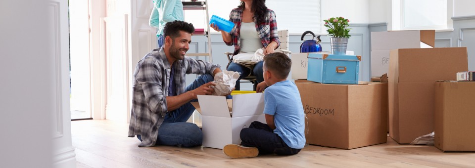 Happy family moving in Happy family moving in