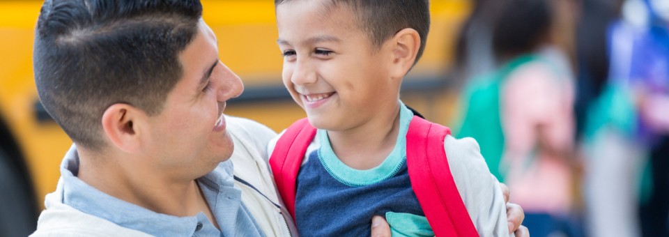 son and dad on first day of school son and dad on first day of school