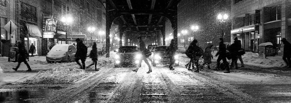 Nighttime Road with Snow Nighttime Road with Snow