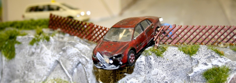 Toy Cars Staged in an Accident Toy Cars Staged in an Accident